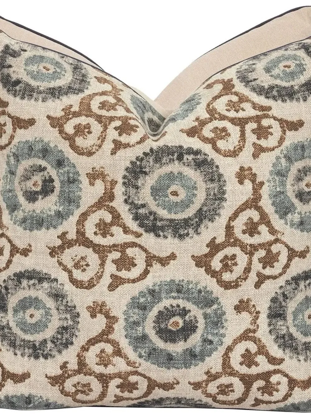 Origins Pillow 22” sq w piping, new, feather and down insert